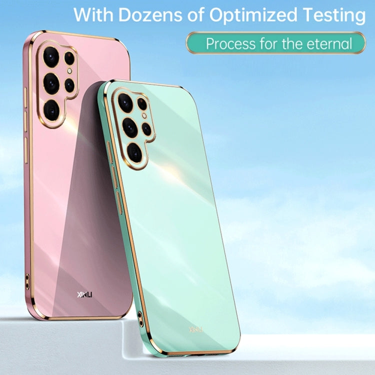 For Samsung Galaxy S22 Ultra 5G XINLI Straight Edge 6D Electroplate TPU Phone Case(Mint Green) - Galaxy S22 Ultra 5G Cases by buy2fix | Online Shopping UK | buy2fix