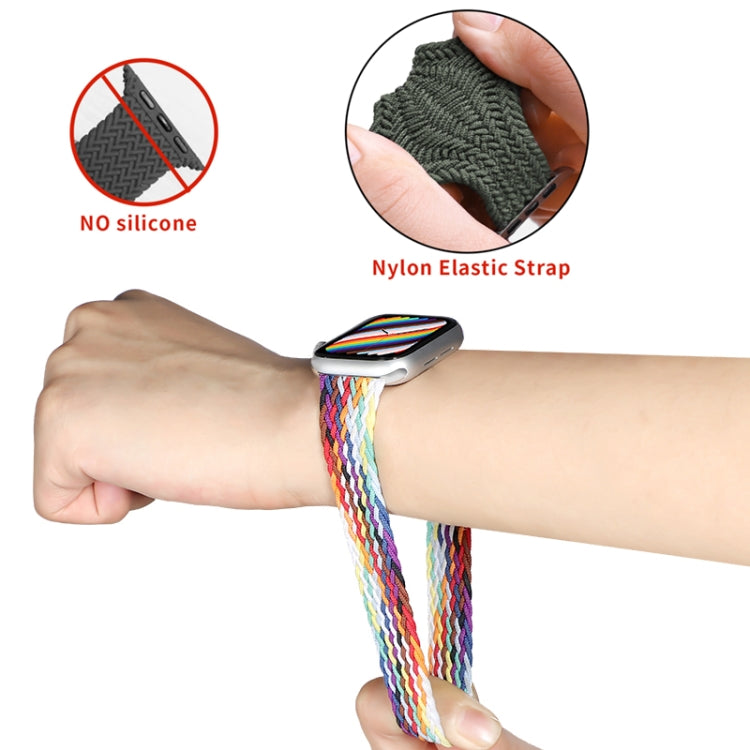 Nylon Single-turn Braided Watch Band For Apple Watch Ultra 49mm / Series 8&7 45mm / SE 2&6&SE&5&4 44mm / 3&2&1 42mm, Length:165mm(Camouflage) by buy2fix