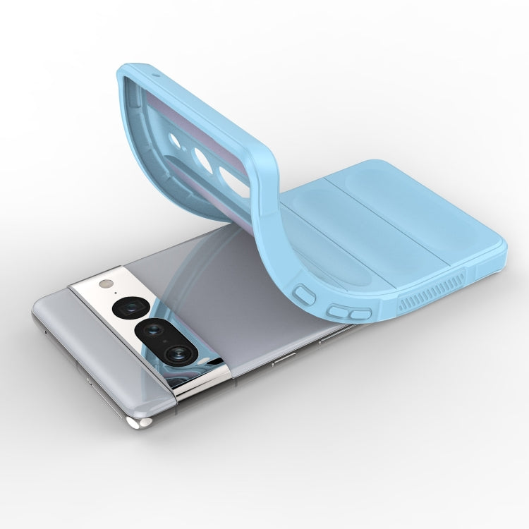 For Google Pixel 7 Pro Magic Shield TPU + Flannel Phone Case(Light Blue) by buy2fix