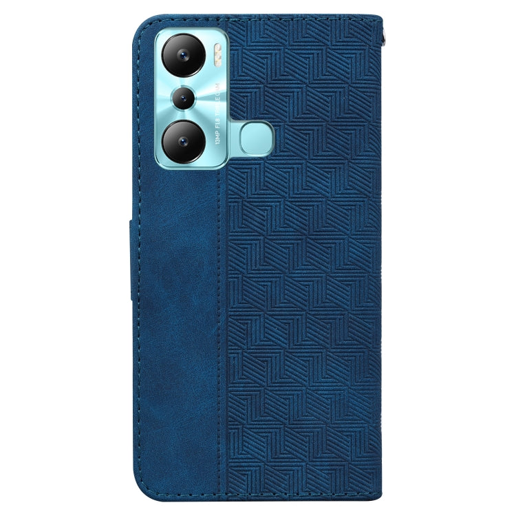 For Infinix Hot 20i Geometric Embossed Leather Phone Case(Blue) - Infinix Cases by buy2fix | Online Shopping UK | buy2fix