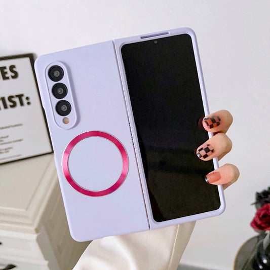 For Samsung Galaxy Z Fold4 Skin Feel MagSafe Magnetic Phone Case(Purple) by buy2fix