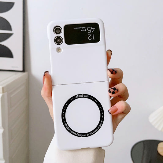 For Samsung Galaxy Z Flip3 5G Skin Feel MagSafe Magnetic Phone Case(White) by buy2fix