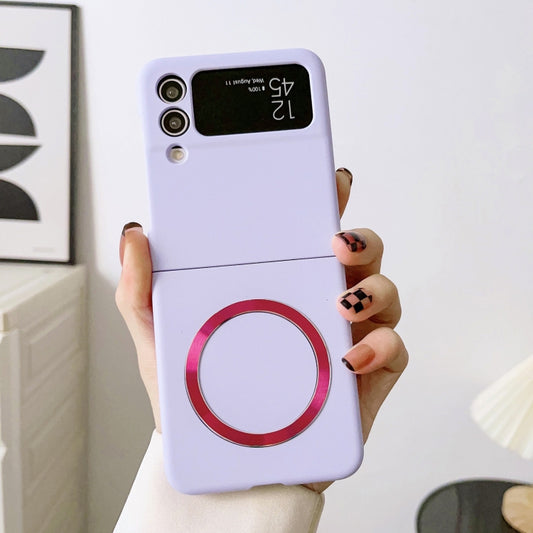 For Samsung Galaxy Z Flip4 Skin Feel MagSafe Magnetic Phone Case(Purple) by buy2fix