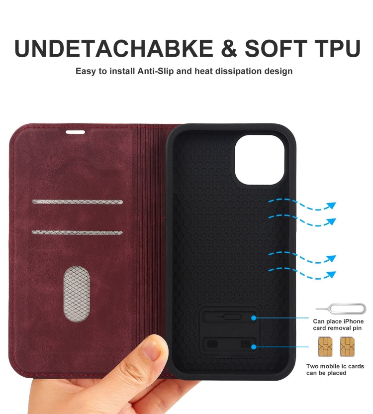 For iPhone 14 Wireless Charging Magsafe Leather Phone Case(Red) - iPhone 14 Cases by buy2fix | Online Shopping UK | buy2fix