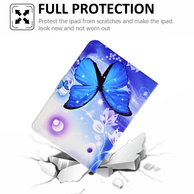 For Amazon Kindle Fire HD 10 2021 Electric Pressed TPU Smart Leather Tablet Case(Blue Butterfly) by buy2fix