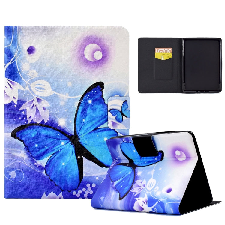 For Amazon Kindle Paperwhite 5 2021 Electric Pressed TPU Smart Leather Tablet Case(Blue Butterfly) - Amazon by buy2fix | Online Shopping UK | buy2fix
