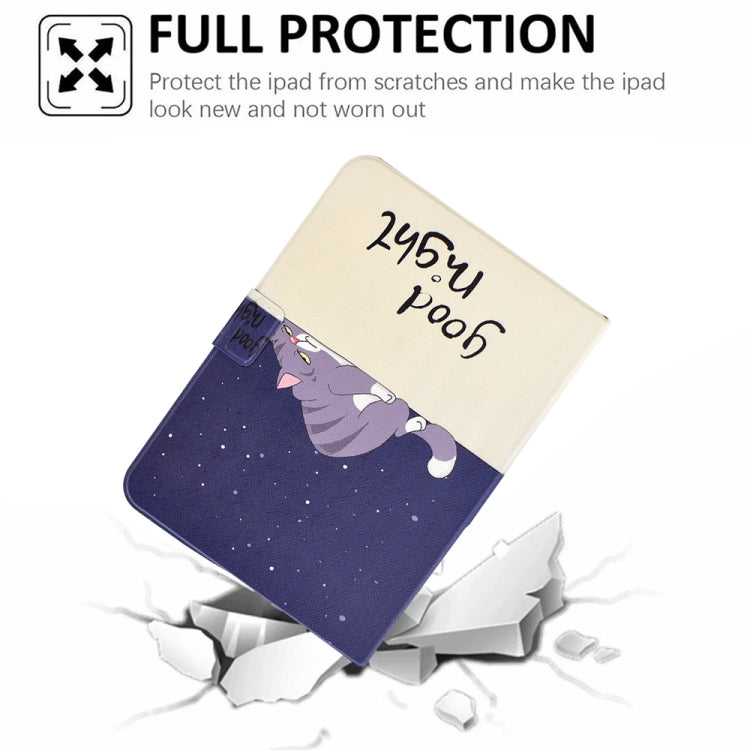 For iPad 2025 / 2022 Electric Pressed TPU Smart Leather Tablet Case(Lazy Cat) - iPad 2025 / 2022 Cases by buy2fix | Online Shopping UK | buy2fix