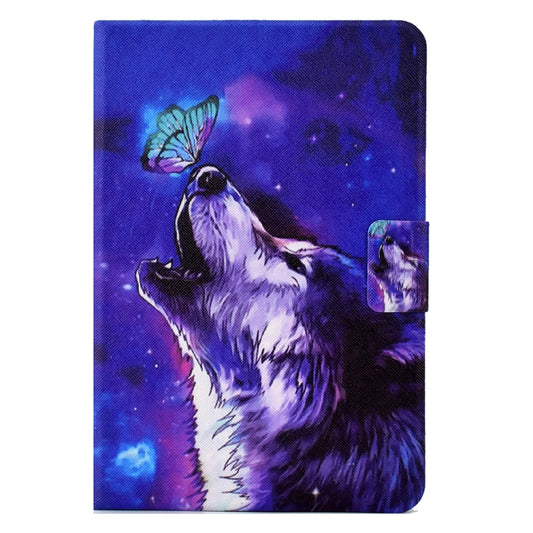 For iPad 5 / 6 / 8 / 9 Electric Pressed TPU Smart Leather Tablet Case(Butterfly Wolf) by buy2fix