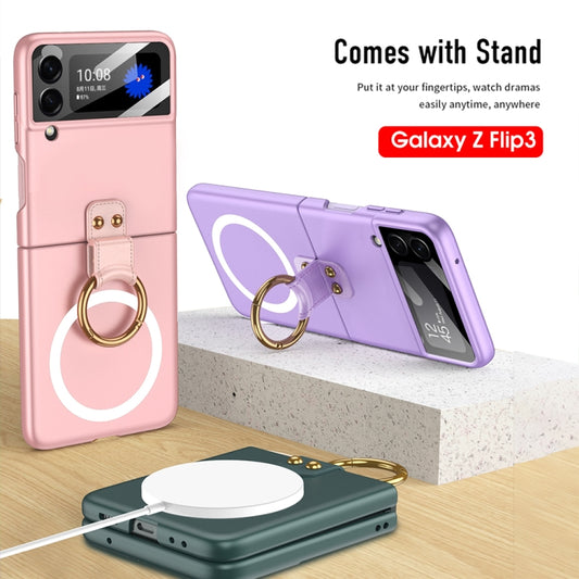 For Samsung Galaxy Z Flip3 5G GKK MagSafe Ultrathin Integrated Shockproof Phone Case with Ring Holder(Purple) by GKK