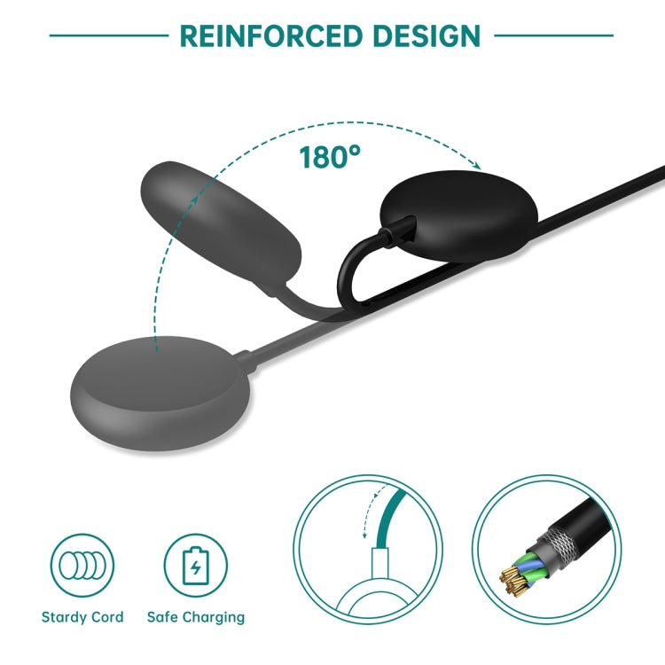 For Google Pixel Watch Type-C Port Smart Watch Magnetic Charging Cable, Length: 1m(Black) - Other by buy2fix | Online Shopping UK | buy2fix
