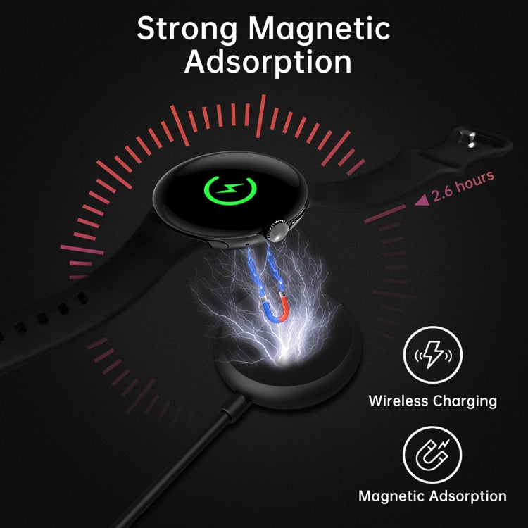 For Google Pixel Watch Type-C Port Smart Watch Magnetic Charging Cable, Length: 1m(Black) - Other by buy2fix | Online Shopping UK | buy2fix