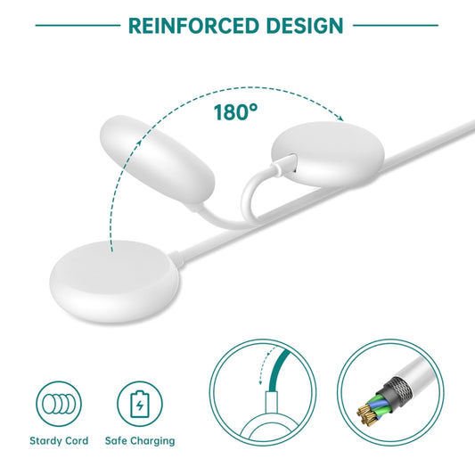 For Google Pixel Watch USB Port Smart Watch Magnetic Charging Cable, Length: 1m(White) by buy2fix