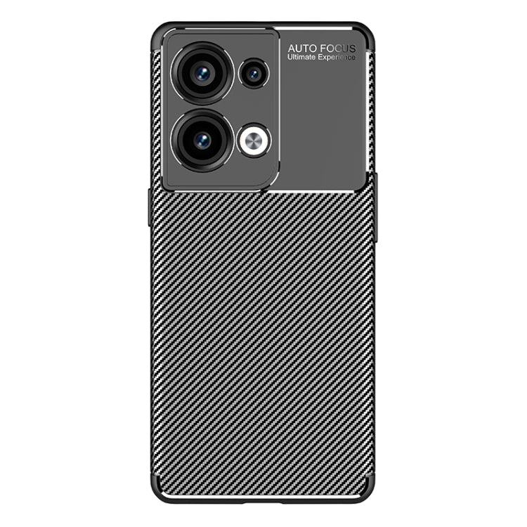 For OPPO Reno9 Pro+ Carbon Fiber Texture Shockproof TPU Phone Case(Black) - OPPO Cases by buy2fix | Online Shopping UK | buy2fix