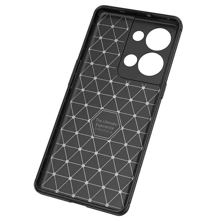 For OPPO Reno9 Pro+ Carbon Fiber Texture Shockproof TPU Phone Case(Black) - OPPO Cases by buy2fix | Online Shopping UK | buy2fix