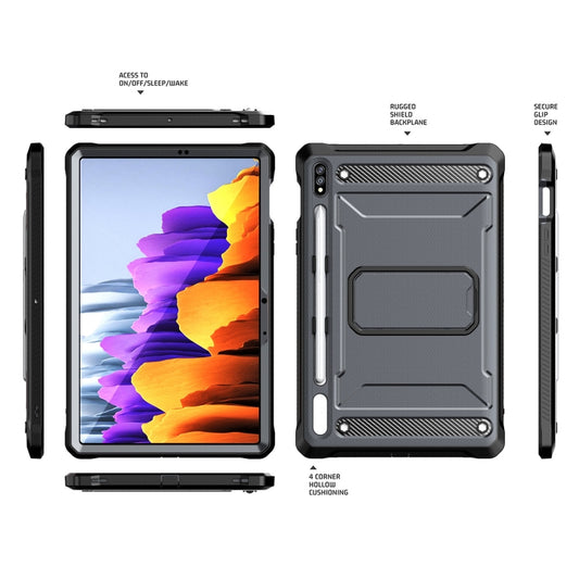 For Samsung Galaxy Tab S7/S8 Explorer PC + TPU Tablet Protective Case with Pen Slot(Grey) by buy2fix