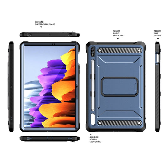 For Samsung Galaxy Tab S7/S8 Explorer PC + TPU Tablet Protective Case with Pen Slot(Blue) by buy2fix