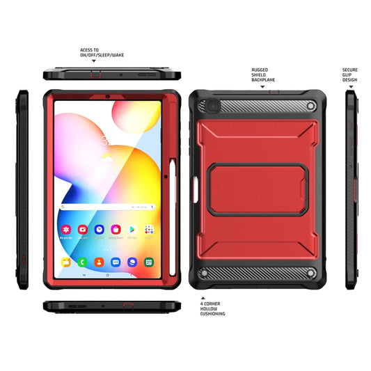 For Samsung Galaxy Tab S6 Lite Explorer PC + TPU Tablet Protective Case with Pen Slot(Red) by buy2fix