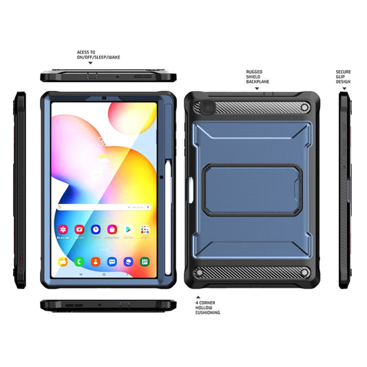 For Samsung Galaxy Tab S6 Lite Explorer PC + TPU Tablet Protective Case with Pen Slot(Blue) by buy2fix