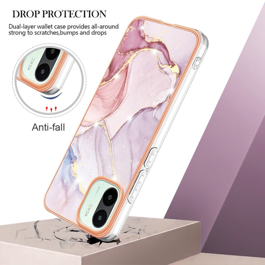 For Xiaomi Redmi A1 Electroplating Marble Dual-side IMD Phone Case(Rose Gold 005) by buy2fix