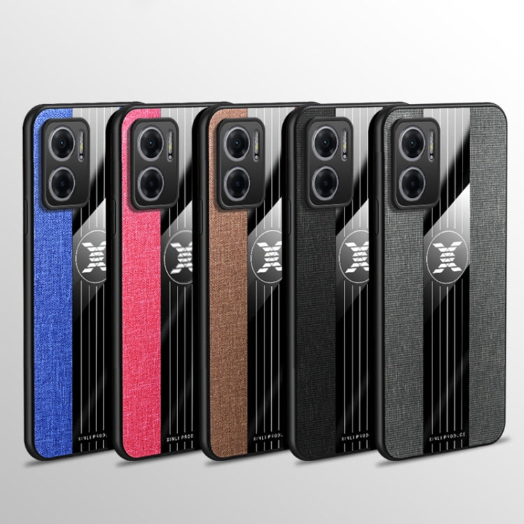 For Xiaomi Redmi Note 11E XINLI Stitching Cloth Textue Shockproof TPU Phone Case(Brown) - Xiaomi Cases by XINLI | Online Shopping UK | buy2fix