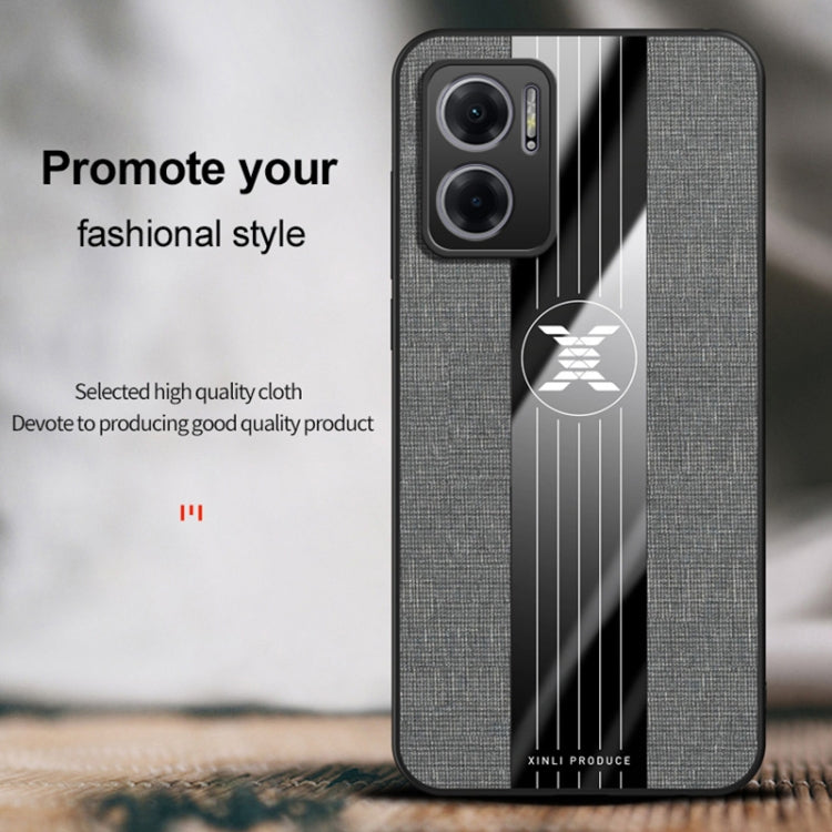 For Xiaomi Redmi Note 11E XINLI Stitching Cloth Textue Shockproof TPU Phone Case(Brown) - Xiaomi Cases by XINLI | Online Shopping UK | buy2fix
