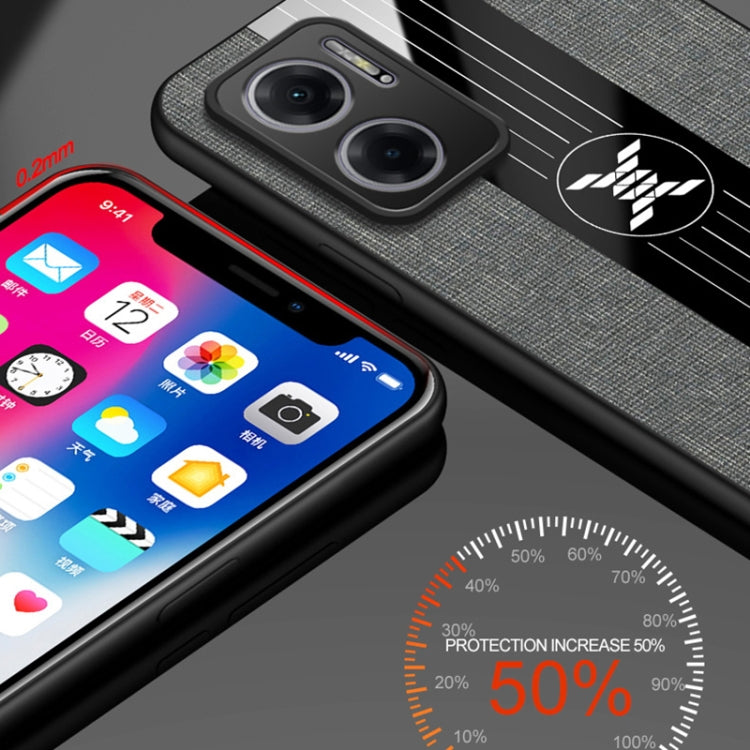 For Xiaomi Redmi Note 11E XINLI Stitching Cloth Textue Shockproof TPU Phone Case(Brown) - Xiaomi Cases by XINLI | Online Shopping UK | buy2fix