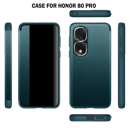 For Honor 80 Pro Leather + TPU Frame Shockproof Phone Case(Purple) by buy2fix