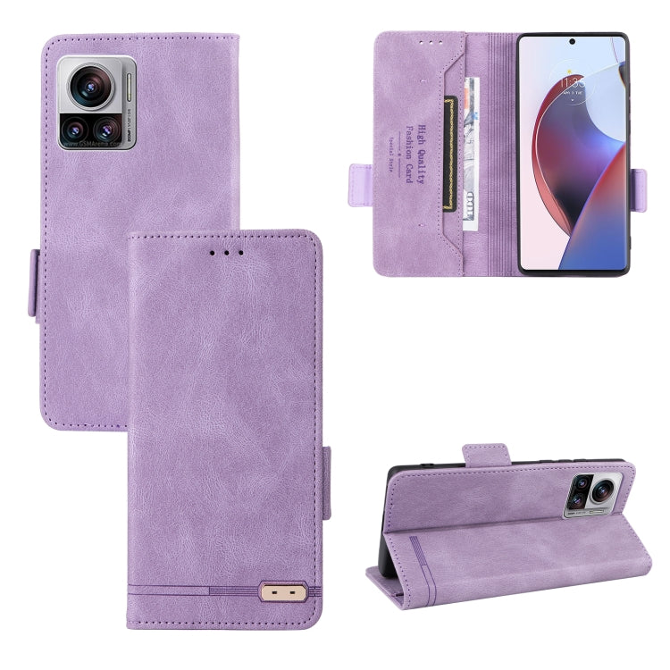 For Motorola Edge 30 Ultra / Moto X30 Pro Magnetic Clasp Flip Leather Phone Case(Purple) - Motorola Cases by buy2fix | Online Shopping UK | buy2fix