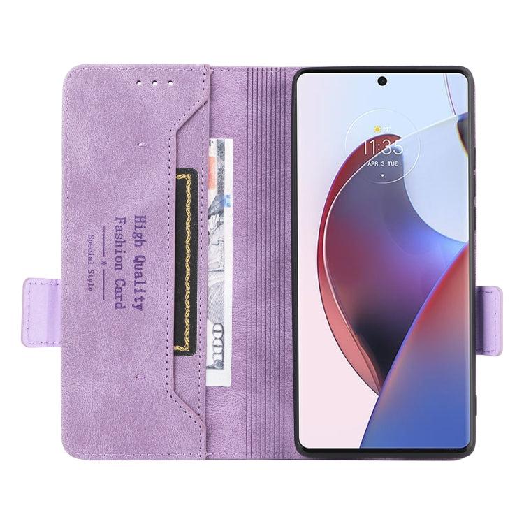 For Motorola Edge 30 Ultra / Moto X30 Pro Magnetic Clasp Flip Leather Phone Case(Purple) - Motorola Cases by buy2fix | Online Shopping UK | buy2fix