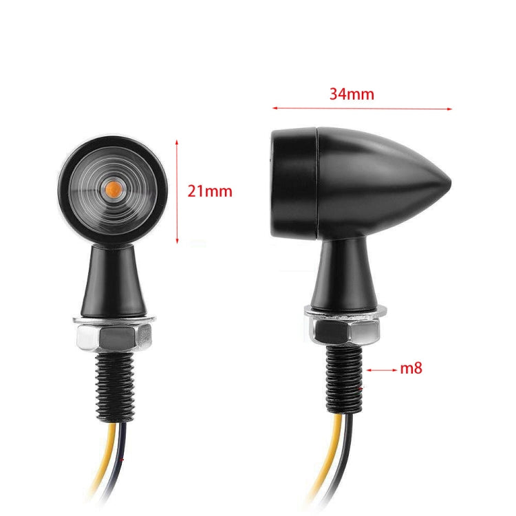 For Kawasaki / Suzuki / Yamaha / Honda T-S002 1 Pair Motorcycle LED Mini Turn Signal Metal Retro Signal Light - Signal Lights by buy2fix | Online Shopping UK | buy2fix
