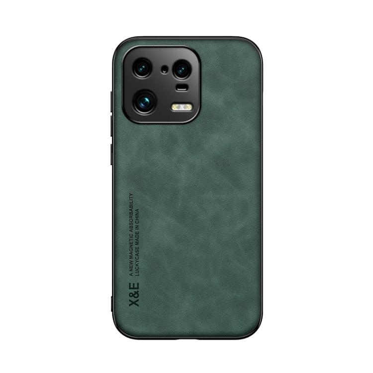 For Xiaomi 13 Pro Skin Feel Magnetic Leather Back Phone Case(Green) - Xiaomi Cases by buy2fix | Online Shopping UK | buy2fix