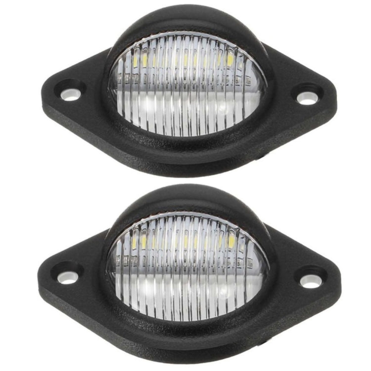2pcs Car 3LED Round License Plate Light - License Plate Lights by buy2fix | Online Shopping UK | buy2fix