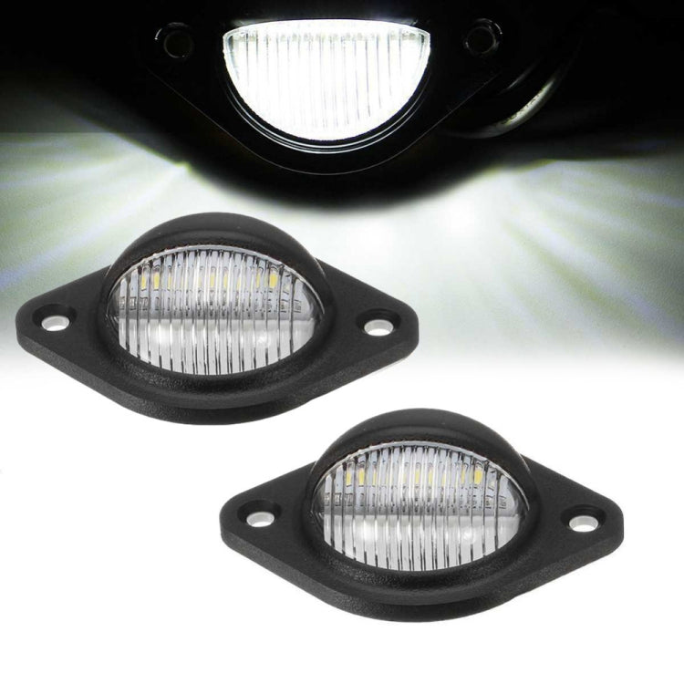 2pcs Car 3LED Round License Plate Light - License Plate Lights by buy2fix | Online Shopping UK | buy2fix