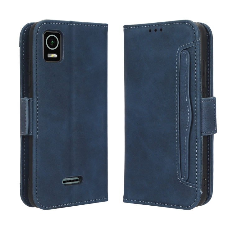 For Cricket Debut Smart Skin Feel Calf Texture Card Slots Leather Phone Case(Blue) - More Brand by buy2fix | Online Shopping UK | buy2fix