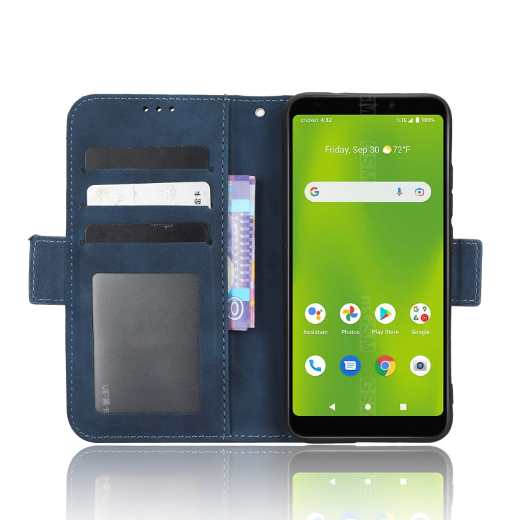 For Cricket Debut Smart Skin Feel Calf Texture Card Slots Leather Phone Case(Blue) - More Brand by buy2fix | Online Shopping UK | buy2fix