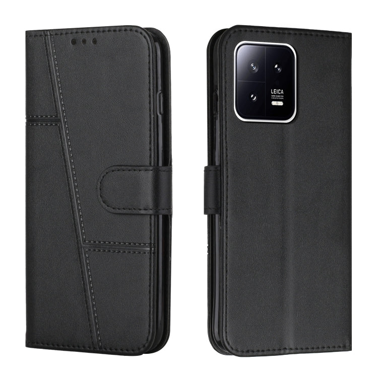 For Xiaomi 13 Pro Stitching Calf Texture Buckle Leather Phone Case(Black) - Xiaomi Cases by buy2fix | Online Shopping UK | buy2fix