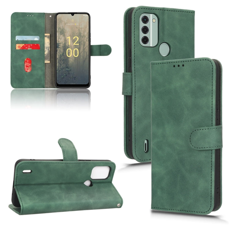 For Nokia C31 Skin Feel Magnetic Flip Leather Phone Case(Green) - Nokia Cases by buy2fix | Online Shopping UK | buy2fix