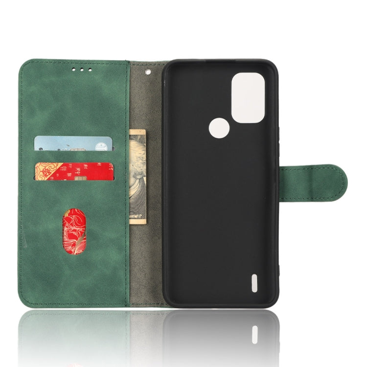 For Nokia C31 Skin Feel Magnetic Flip Leather Phone Case(Green) - Nokia Cases by buy2fix | Online Shopping UK | buy2fix