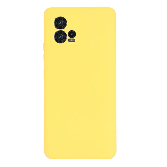 For Motorola Moto G72 Pure Color Liquid Silicone Shockproof Full Coverage Phone Case(Yellow) by buy2fix