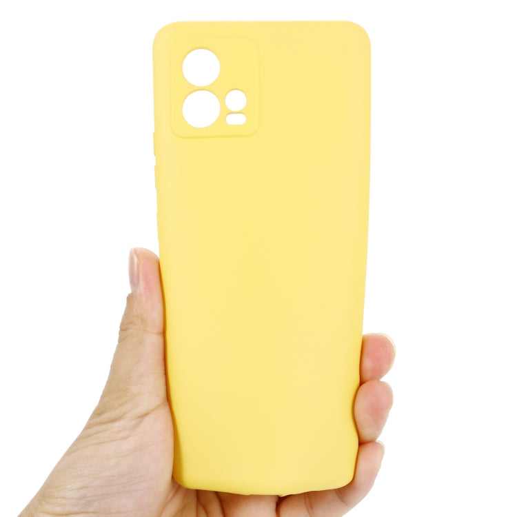 For Motorola Moto G72 Pure Color Liquid Silicone Shockproof Full Coverage Phone Case(Yellow) - Motorola Cases by buy2fix | Online Shopping UK | buy2fix