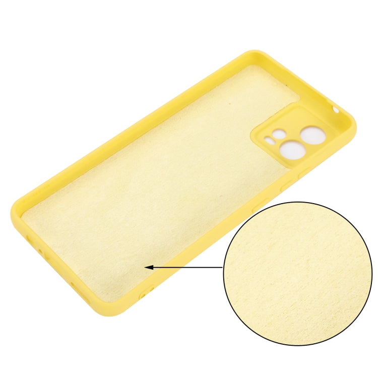 For Motorola Moto G72 Pure Color Liquid Silicone Shockproof Full Coverage Phone Case(Yellow) - Motorola Cases by buy2fix | Online Shopping UK | buy2fix