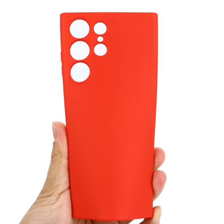 For Samsung Galaxy S23 Ultra 5G Pure Color Liquid Silicone Shockproof Full Coverage Phone Case(Red) - Galaxy S23 Ultra 5G Cases by buy2fix | Online Shopping UK | buy2fix