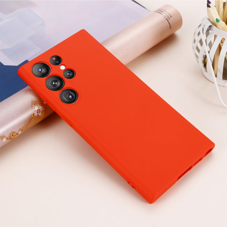 For Samsung Galaxy S23 Ultra 5G Pure Color Liquid Silicone Shockproof Full Coverage Phone Case(Red) - Galaxy S23 Ultra 5G Cases by buy2fix | Online Shopping UK | buy2fix