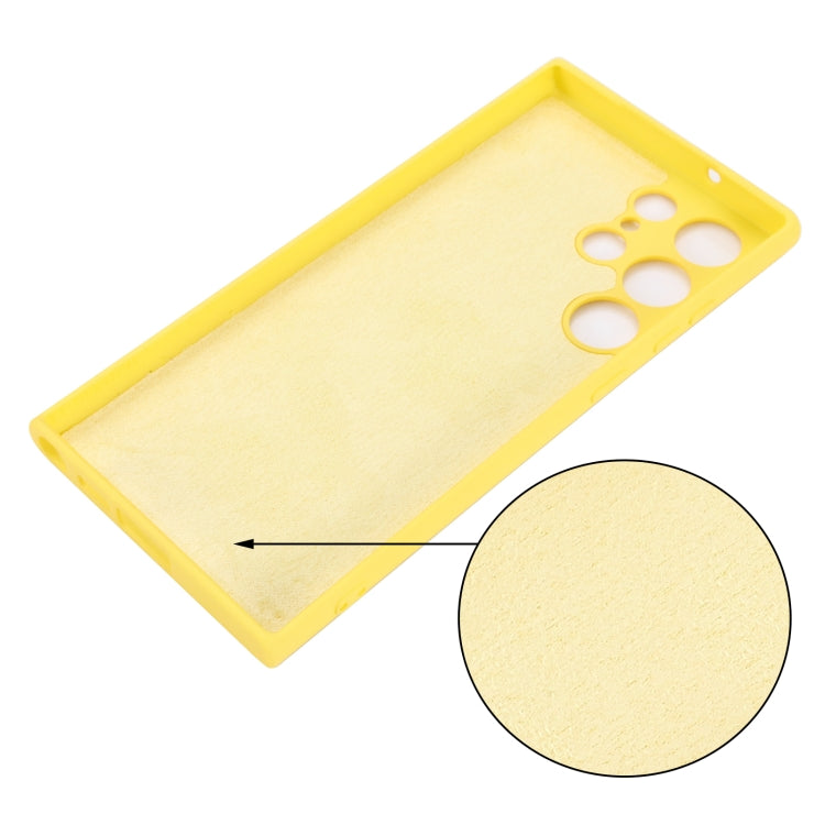 For Samsung Galaxy S23 Ultra 5G Pure Color Liquid Silicone Shockproof Full Coverage Phone Case(Yellow) - Galaxy S23 Ultra 5G Cases by buy2fix | Online Shopping UK | buy2fix