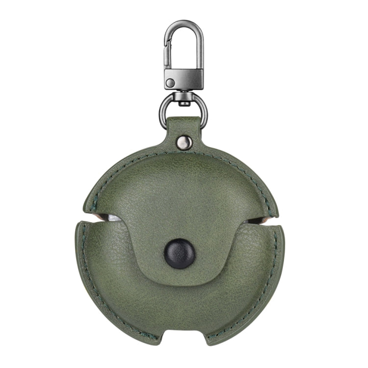 For Huawei FreeBuds 4 / 4E Business Leather Earphone Protective Case with Hook(Green) - Huawei Earphone Case by buy2fix | Online Shopping UK | buy2fix