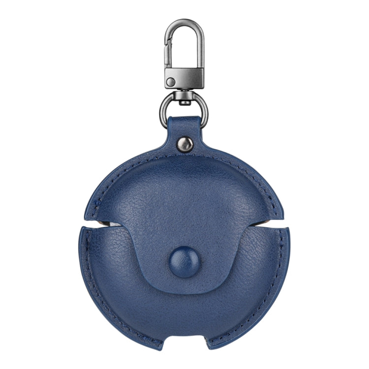For Huawei FreeBuds 4 / 4E Business Leather Earphone Protective Case with Hook(Blue) - Huawei Earphone Case by buy2fix | Online Shopping UK | buy2fix