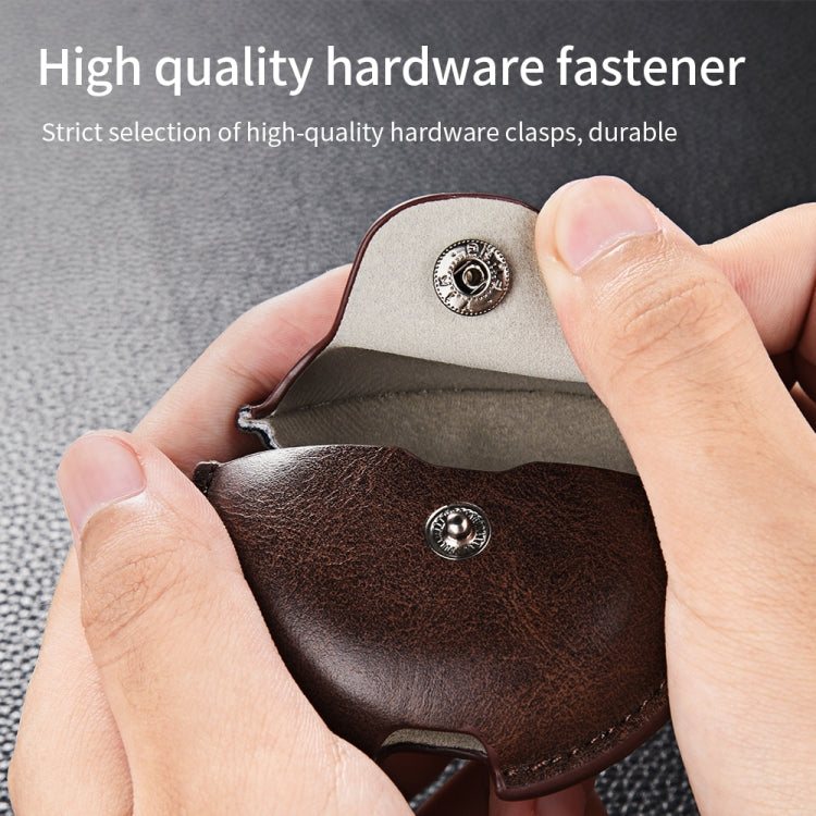 For Huawei FreeBuds 4 / 4E Business Leather Earphone Protective Case with Hook(Red) - Huawei Earphone Case by buy2fix | Online Shopping UK | buy2fix