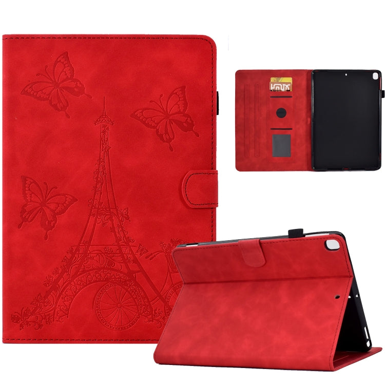 For iPad 10.2 2021/2020/2019 / 10.5 2019/2017 Tower Embossed Leather Smart Tablet Case(Red) - iPad 10.2 Cases by buy2fix | Online Shopping UK | buy2fix