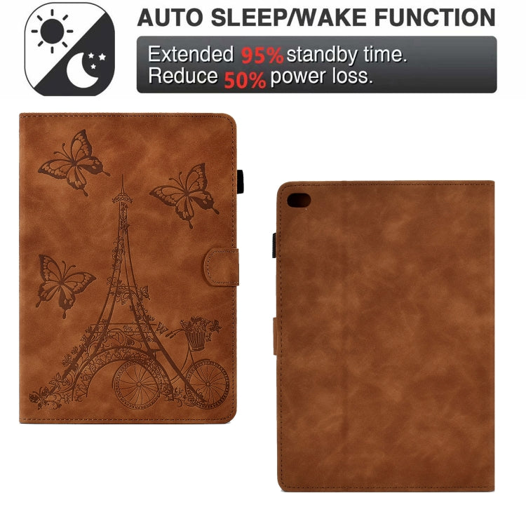 For iPad mini 5 / 4 / 3 / 2 / 1 Tower Embossed Leather Smart Tablet Case(Brown) - iPad mini (2019) / mini 5 Cases by buy2fix | Online Shopping UK | buy2fix