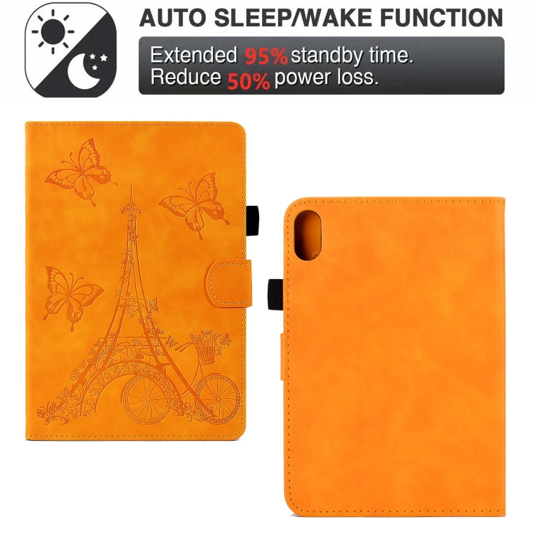 For iPad mini 2024 / mini 6 Tower Embossed Leather Smart Tablet Case(Khaki) - iPad mini 6 Cases by buy2fix | Online Shopping UK | buy2fix